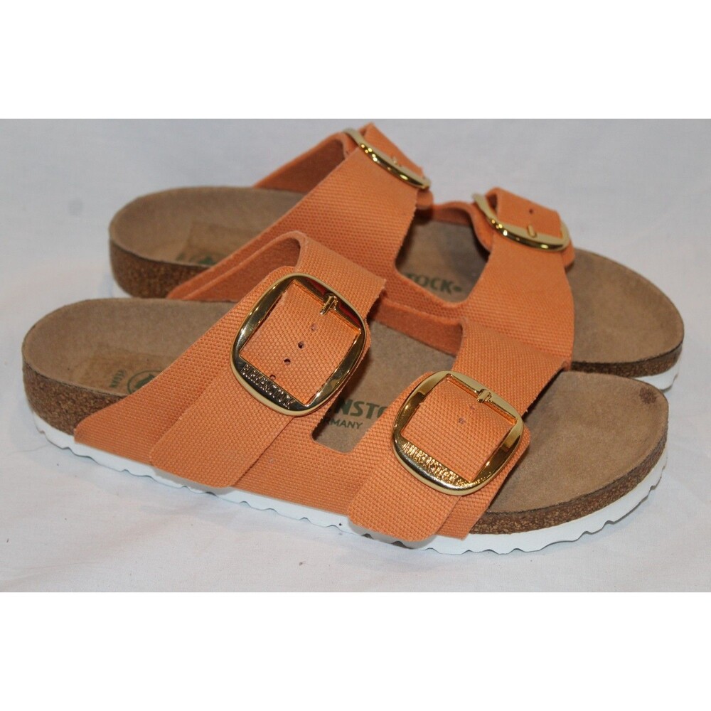 BIRKENSTOCK WOMEN'S BIG BUCKLE CANVAS SANDALS BURNT ORANGE EU 37 US 6-6.5 NARROW
